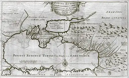 Carte de la Mer Noire par Jean Chardin (1672)