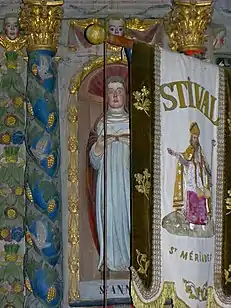 Retable du Rosaire de l'église Saint-Mériadec de Stival, commune de Pontivy, Morbihan.