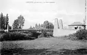 Le pont suspendu sur l'Oise avant 1914.