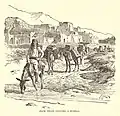 Pack Train Leaving a Pueblo, vers 1882