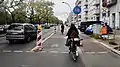 Piste cyclable éphémère sur la Petersburger Straße.