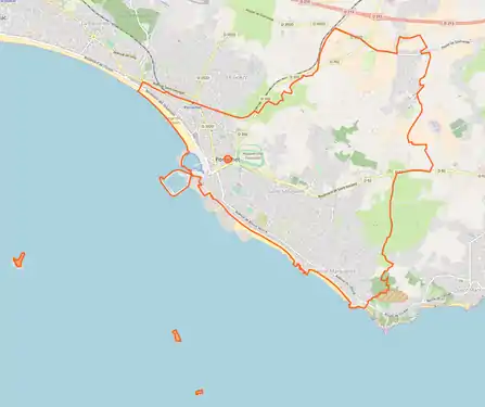 Carte montrant le territoire de la commune sur un plan de masse.