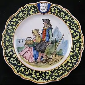 Assiette Porquier-Beau (vers 1898-1904), localisation inconnue.