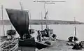 La cale de Port Manec'h en 1913, retour de pêche (carte postale Villard).