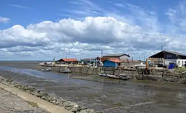 Le port de Larros à marée basse.