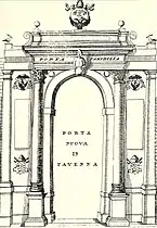 Dessin de porte par Vincenzo Coronelli, 1708-1709.