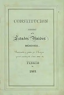 Description de l'image Portada interior Constitucion 1857.jpg.