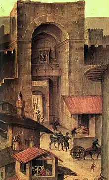 Porta San Frediano à Florence. Peinture du XVe siècle