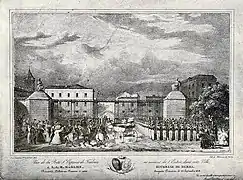Porte Saint-Cyprien, 23 septembre 1828, la Duchesse de Berry entre dans Toulouse.