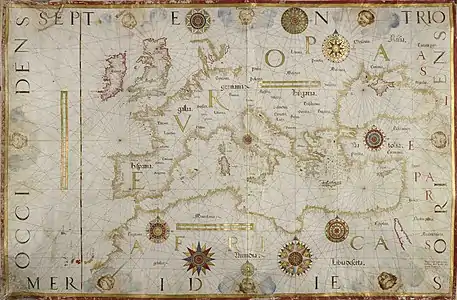 Portulan de la Mediterranée de Diogo Homem (1570)