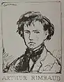 Portrait d'Arthur Rimbaud, eau-forte vers 1923.