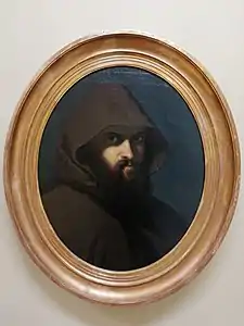 Portrait d'Hébert habillé en moine, par Papety, Huile sur toile. Musée Hébert, La Tronche, France.