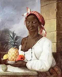 Portrait d'une femme haïtienne, par François Beaucourt, 1786.