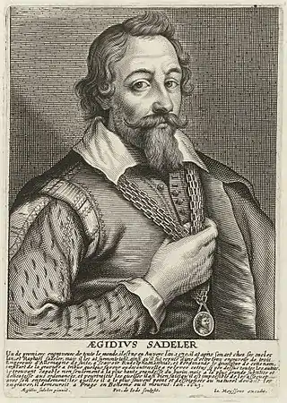 Portrait d'Aegidius Sadeler gravé par Pieter de Jode le Jeune.