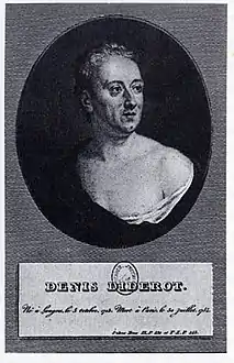 Portrait de Denis Diderot, gravure d'après le tableau perdu d'Anna Dorothea Therbusch