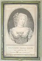 Portrait de Françoise Marguerite de Sévigné, gravé d'après Pierre Mignard, musée de Vendôme
