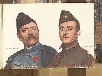 Double portrait de Joseph Félix Bouchor et son ami le capitaine David Gray (1919), Blérancourt, musée franco-américain.