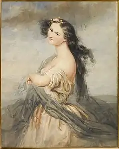 Portrait de Juliette Drouet (vers 1835), aquarelle, Paris, maison de Victor Hugo.