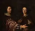 Portrait de Mrs Héron de la Tuilerie et Héron de Courgy, en costume flamand