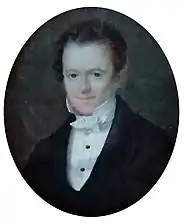 Eugène van Dievoet (1804-1858), portrait en miniature, vers 1854.