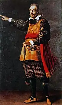 Portrait de Francesco Andreini en Capitano Spavento
