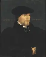 Portrait d'un homme en noir, peut-être Richard Cromwell, c. 1600, après Hans Holbein le Jeune