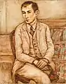 Portrait of a Man Sitting (Franz Kafka), circa 1923, huile sur toile, 92 × 73 cm, collection Ghez, Hecht Museum, Université de Haïfa