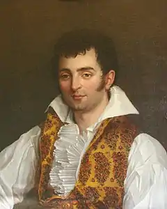 Portrait d'homme au gilet brodé