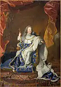 Hyacinthe Rigaud, Louis XV en costume de sacre.