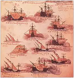 Bateaux portugais du 16e siècle.