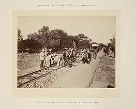 Pose du dernier rail a Damas le 25 juin 1895 (Chemin de fer de Beyrouth à Damas)