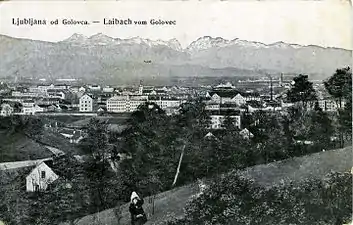 Ljubljana vue de Golovec en 1915