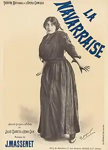 Affiche de La Navarraise à l'Opéra-Comiquen en 1895