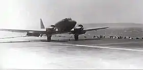 Appontage d'essai du Potez 56E sur le porte-avions BéarnPorte-avion Béarn