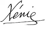 signature de Xenia de Monténégro