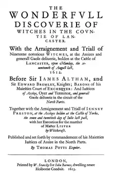 Les cinq paragraphes centrés, écrits dans une police ancienne, décrivent le livre. En pied de page, on lit en anglais : « Imprimé par W. Stansby pour John Barnes, habitant près de Holborne Conduit. 1613.