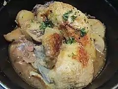 Poulet jaune Orléanais au vinaigre d'Orléans