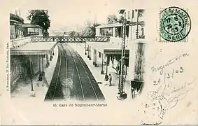 Ancienne gare de Nogent - Vincennes, au début du XXe siècle, située plus au nord sur la ligne de Vincennes.