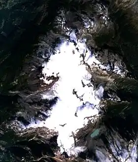 Image satellite du champ de glace Powder Mountain.