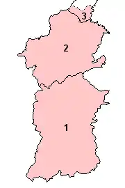 Circonscriptions parlementaires de Powys avant 2010.