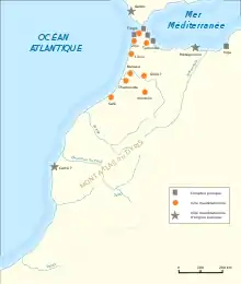 Carte de la présence carthaginoise en Maurétanie