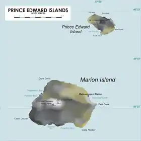 Carte des îles du Prince-Édouard.