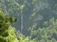 Chute d'eau de cent-vingt mètres dans la forêt de la Perućica.