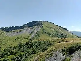 Le Praz Vechin vu depuis le col de l'Arpettaz à l'ouest.