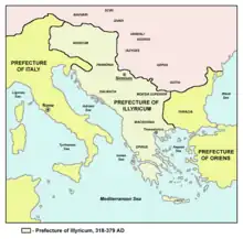Préfecture romaine d'Illyrie, 319-378 après J.-C.