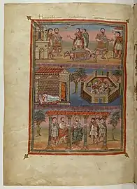 Folio 386v : Épître aux Romains, conversion de saint Paul