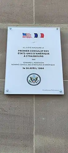 Premier consulat des USA ouvert à Strasbourg en 1866