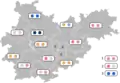 Parti des élus par cantons.