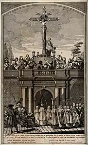 Remise d'une croix à la ville d'Arras par Saint François-Xavier (n. d., Wellcome Collection).