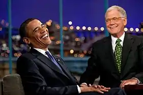 Le président américain Barack Obama invité du Late Show en septembre 2009.
